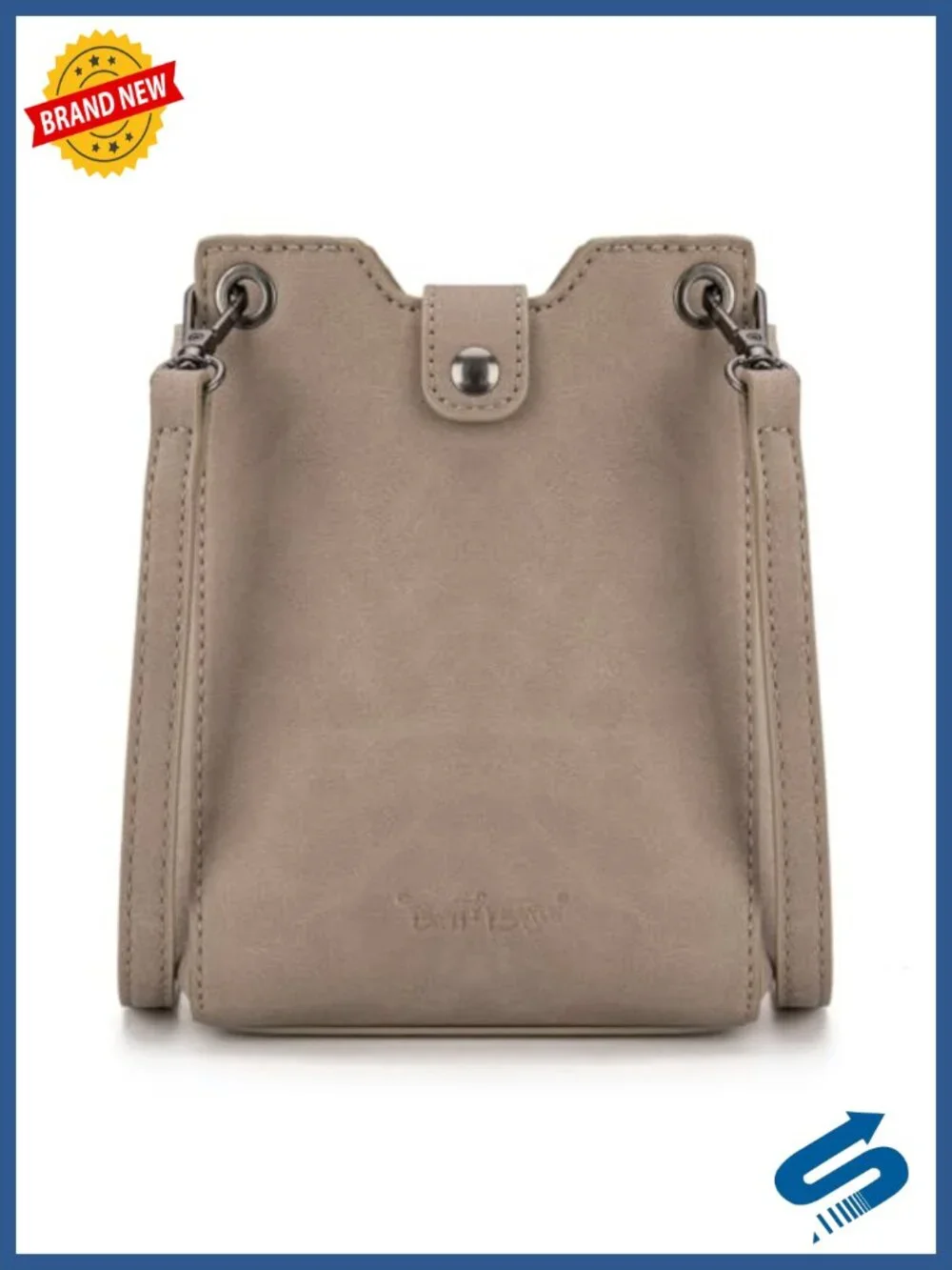 Faux Leather Tooling Crossbody Sling Bag with Adjustable Strap